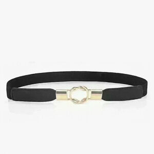 AMAZON | Women's 4 Pack Elastic/Leather Thin  Gold Buckled Belts